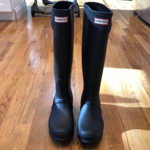 Original tall waterproof rain boot. Color : Black